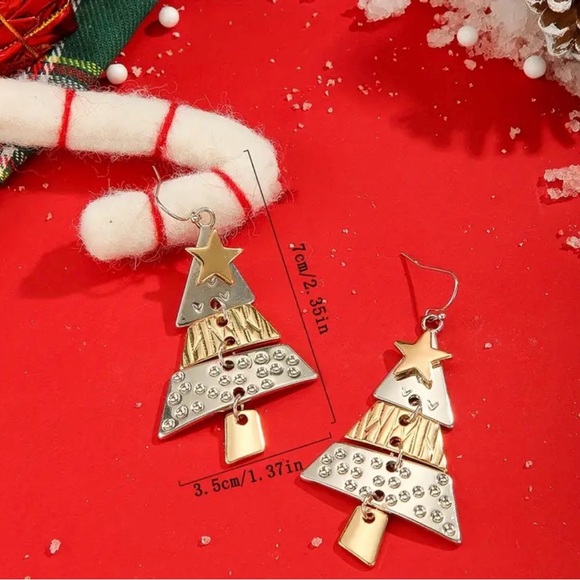 Christmas Tree Holiday Earrings - Picture 3 of 3